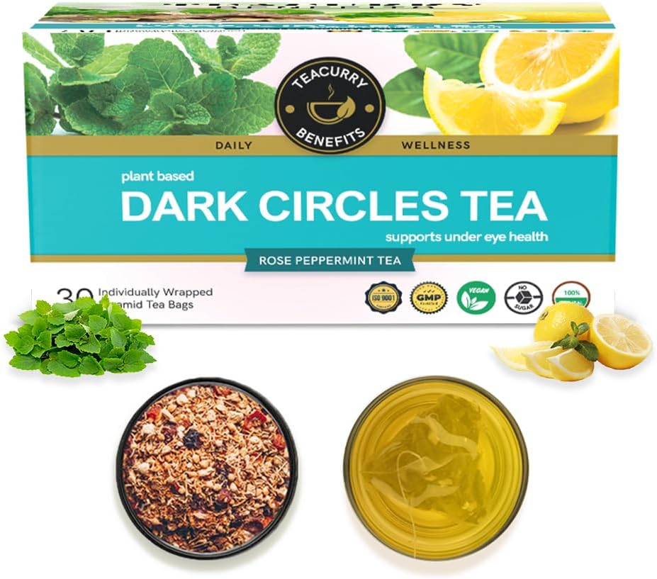 TEACURRY Dark Circles Tea (1 Month Pack | 30 Tea Bags) - Helps in Skin Nourishment and Helps to reduce Dark circles