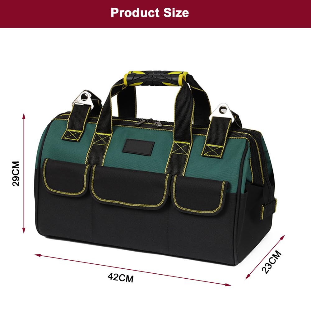 Borsa Per Attrezzi Resistente Da 18 Pollici, Organizer Per Attrezzi Con Tracolla, Grande Capacità, Resistente All'usura, Borsa Portaoggetti Grande Per Elettricisti, Diy, Deposito Attrezzi Ecc