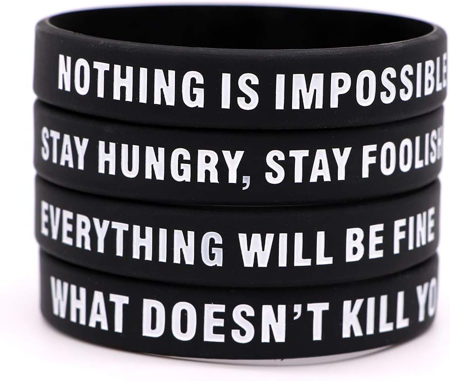 AVEC JOIE Motivational Rubber Bracelet Inspirational Silicone Wristband for Men and Women, Used in School Company Groups and Teams for Students Co-workers as Incentive Awards and Birthday Gift