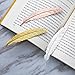 Gejoy 8 Pieces Metal Feather Bookmarks Vintage Metal Bookmark Feather Shape Book Marker Teacher Appreciation Gifts for Readers Book Lovers(Set 1)