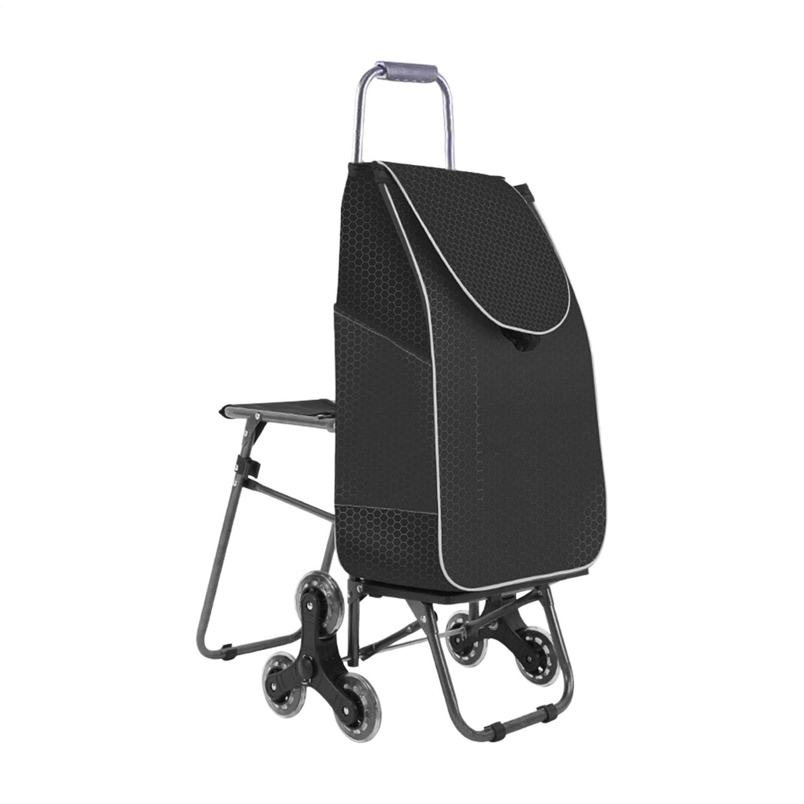 Carrello Saliscale Borsa Carrello Pieghevole A 3 Ruote Saliscale | Carrello Spesa Con Rotelle Per Anziani Salita Scale Supermercato Mercato Lavanderia Casa Uso Domestico Auto Autobus