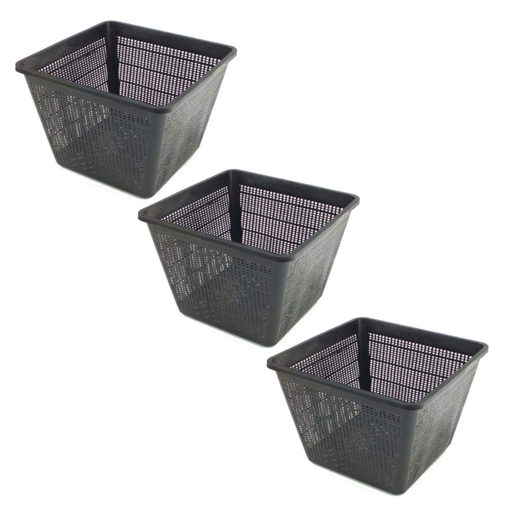 Pisces Pond Square Plant Basket 28 x 28 x 18cm - 3 Pack of Pond Planting Pot