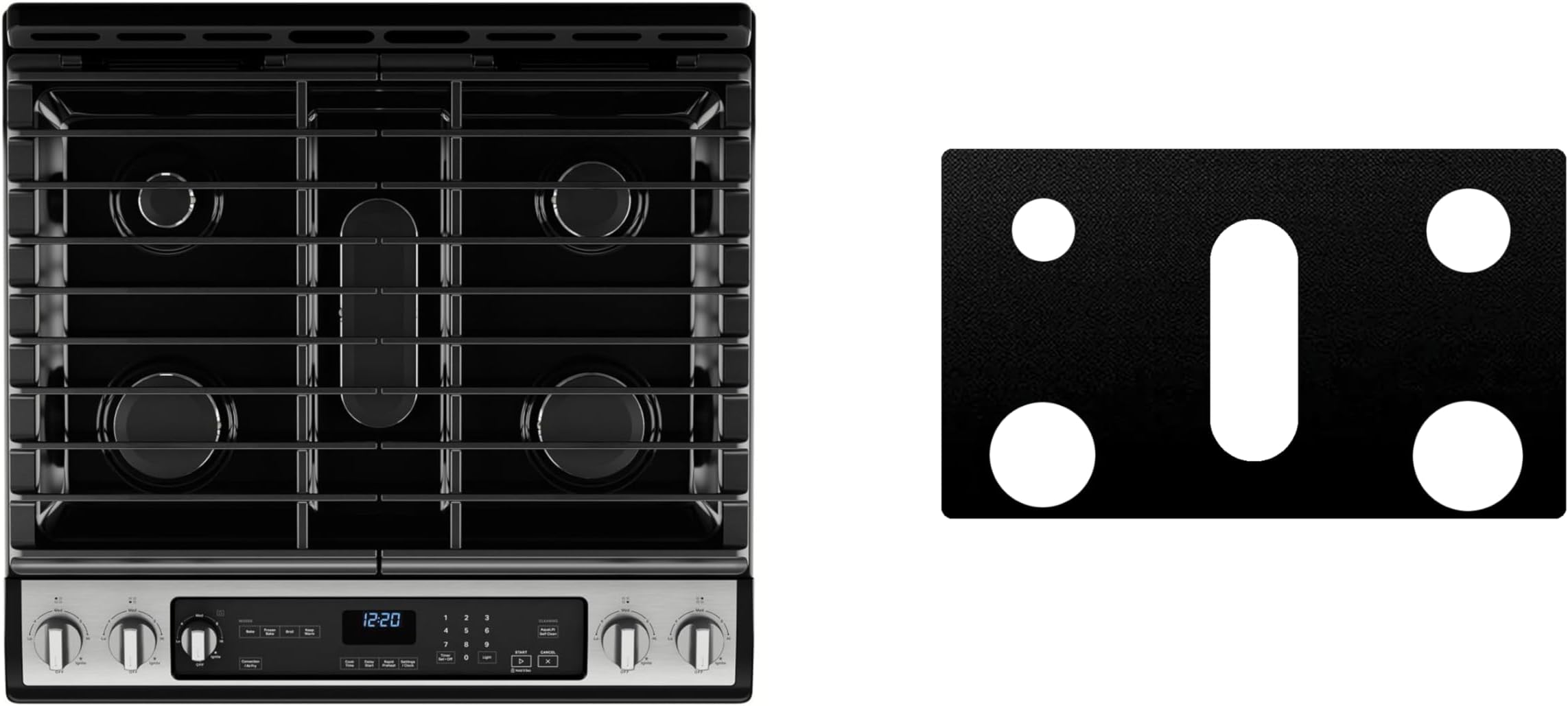 Custom Fit Premium Reusable Burner Liner for Whirlpool Gas Range Stove Protect Your Stovetop with this Splatter Guard Cover (WFGS5030RB Custom Fit Premium Reusable Burner Liner for Whirlpool Gas Range Stove Protect Your Stovetop with this Splatter Guard Cover (WFGS5030RB