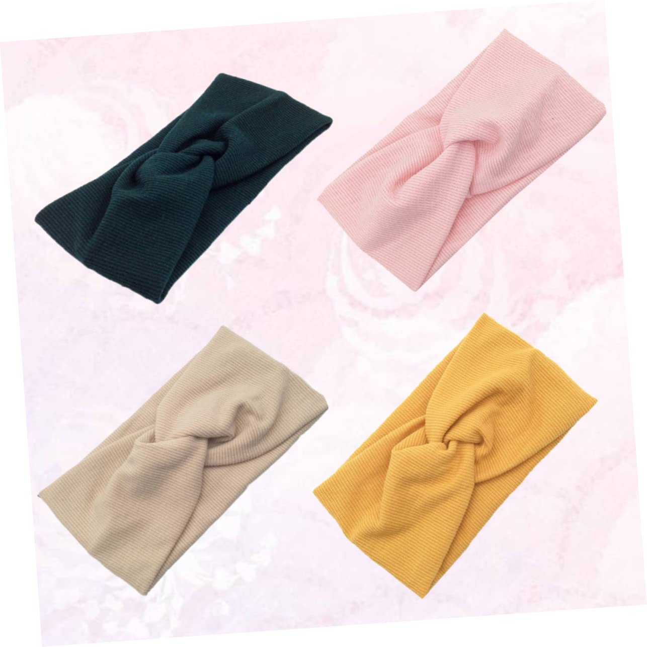 FRCOLOR 12piezas Diademas De Algodón Para Yoga Diseño Accesorios Para Cabello Verde Jengibre Beige y Rosa Diademas Elásticas Para Mujer