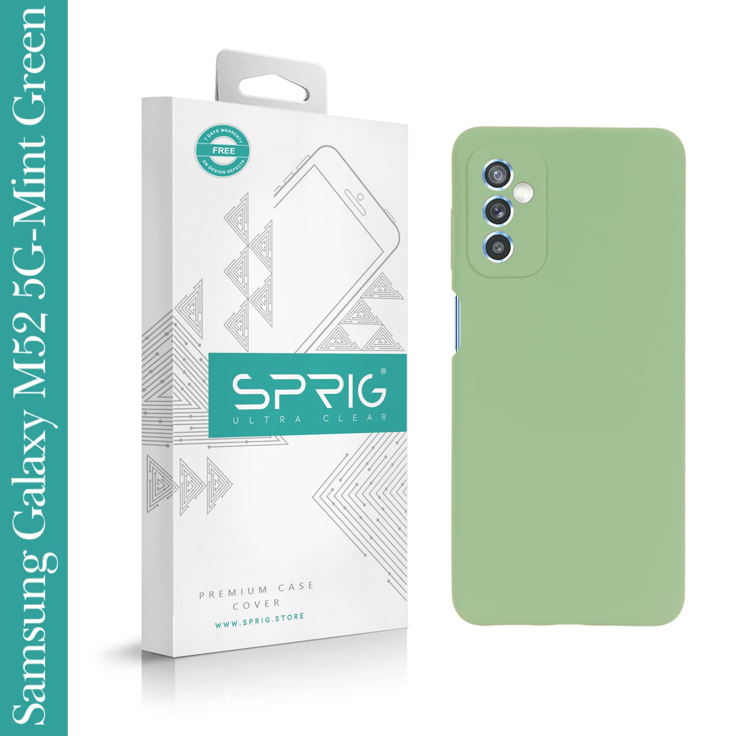 SPRIG Silicone Back Cover/Back Case for Samsung Galaxy M52 5G (Mint Green) (B09PG96YFG) Amazon Price History, Amazon Price Tracker