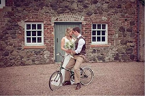 Mens Premium Wool Blend Tweed Herringbone Slim Fit Wedding Tuxedo Waistcoat Suits Vest4