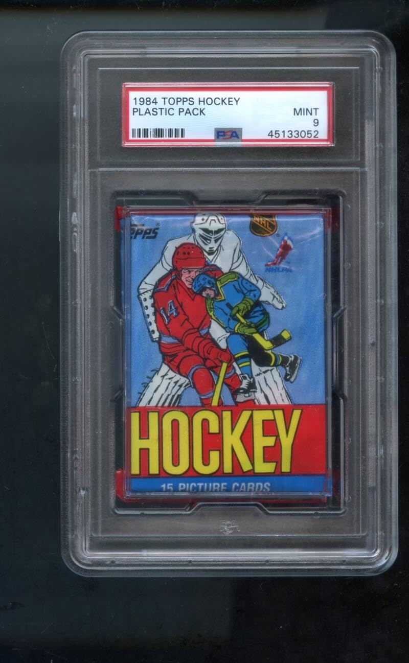 1984 Topps Hockey Card Unopened Plastic Wrapper Wax Pack NHL Graded PSA 9 MINT 1984-85