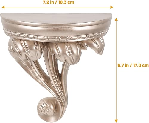 Miniatura 3 de HOMSFOU Estante flotante de estilo europeo Estante de almacenamiento montado en la pared Estante de almacenamiento para sala de estar Cocina