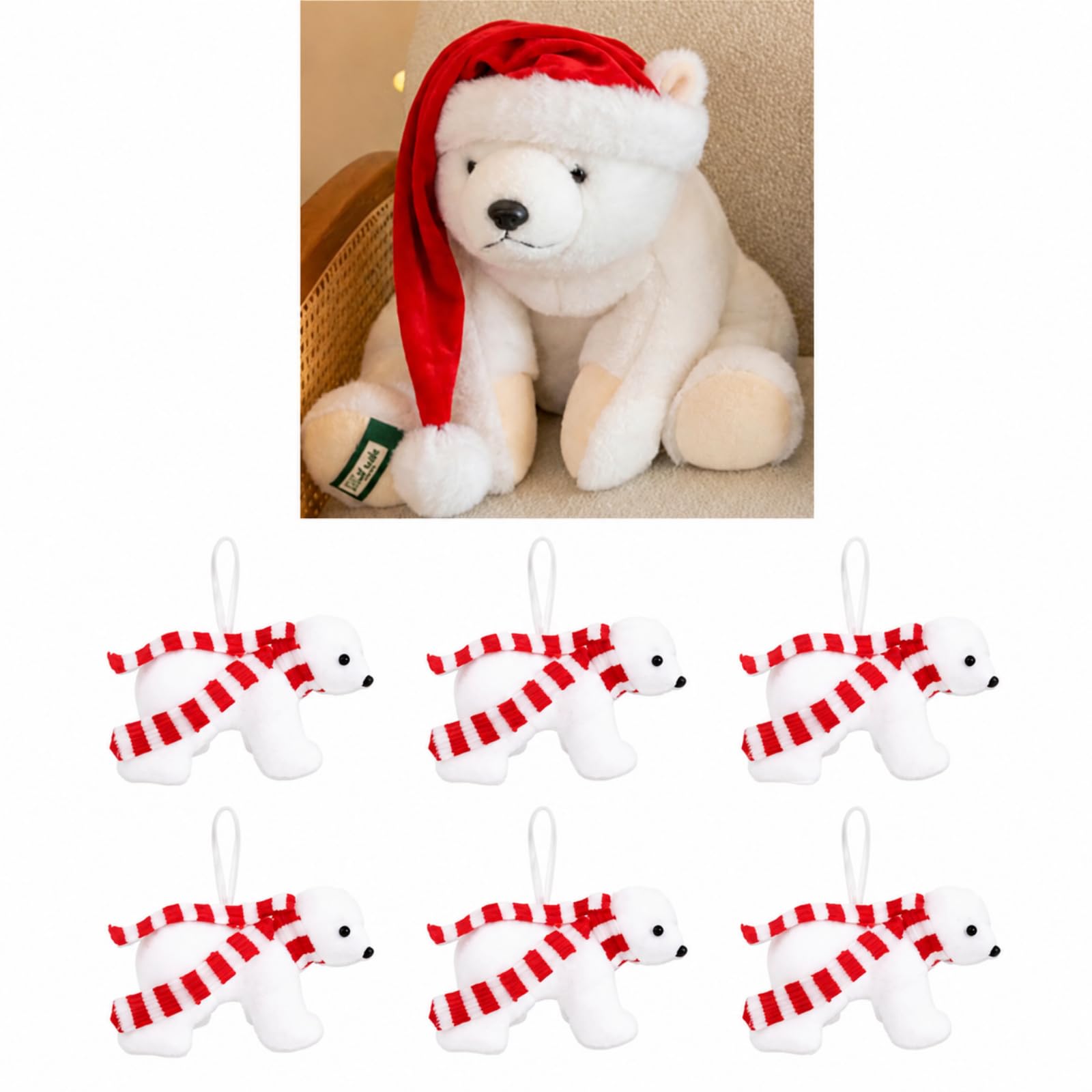 Thenshop Set di 7 decorazioni natalizie a forma di orso polare per albero