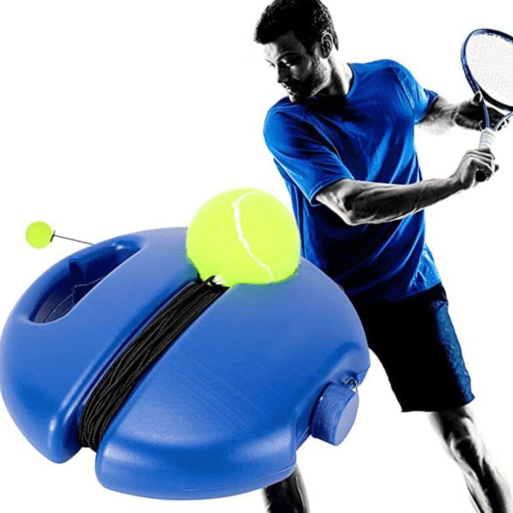 Kit Entraînement Tennis Solo - 1 Base Lestable + 2 Balles Attachées (corde 4 M) - Pour Jardin, Parc - Enfants Et Adultes