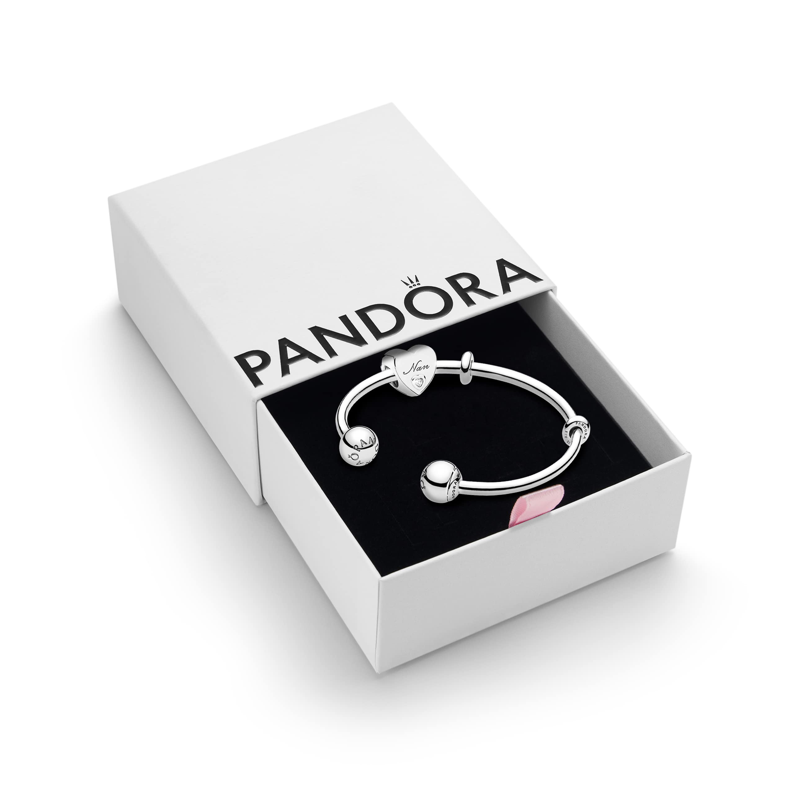 Pandoranan Heart Charm And Bracelet Set Womens Sterling Silver Nan