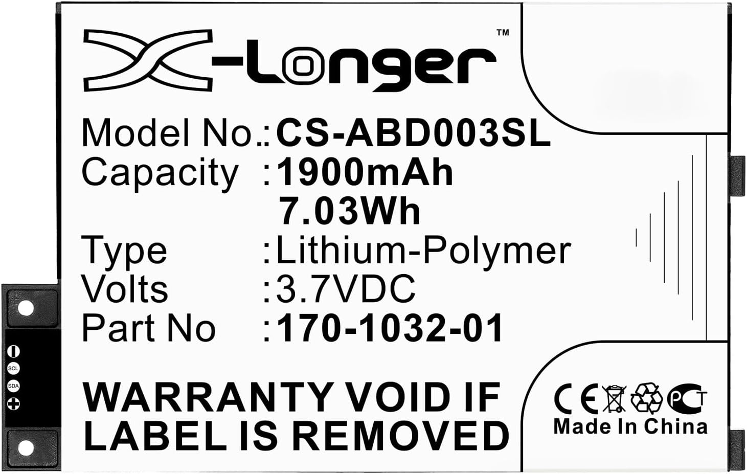 1900mAh GP-S10-346392-0100 Replacement Battery, Compatible with Kindle 3, 3 Wi-fi, 3G, Kindle Graphite