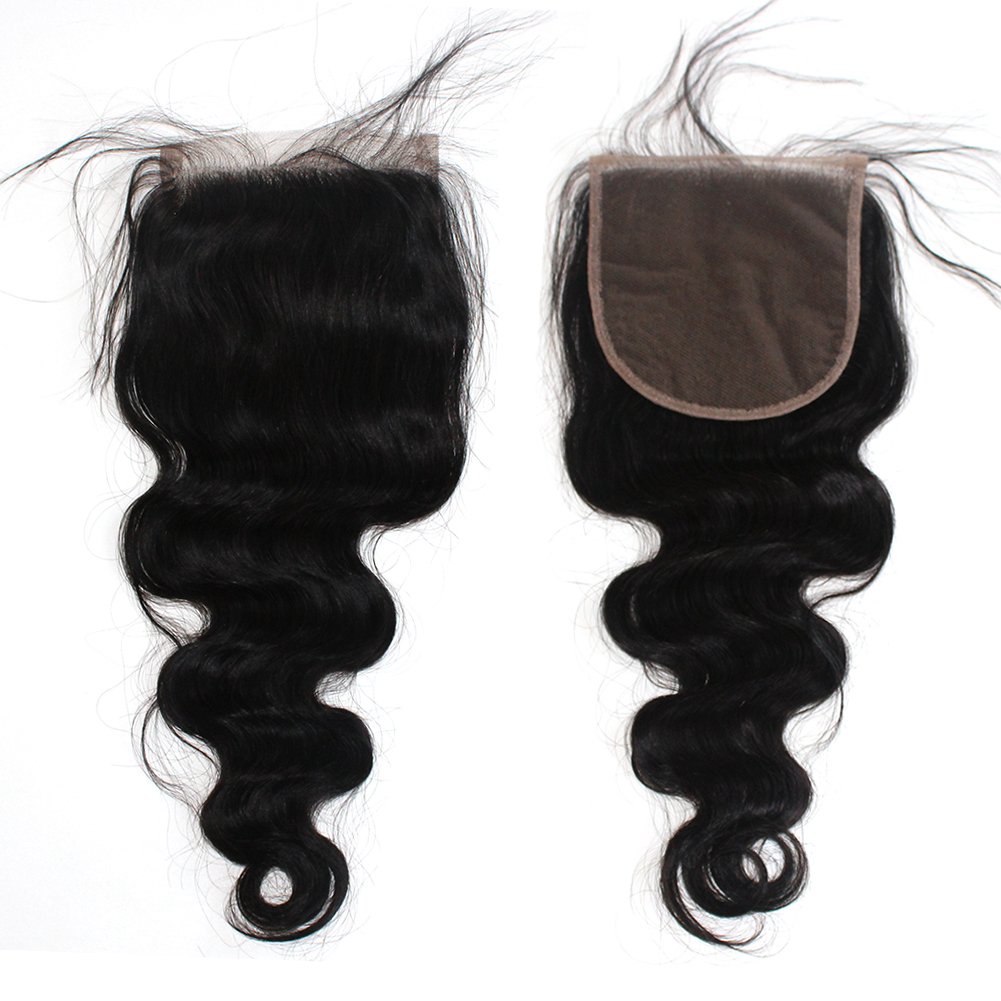 zigzag hair (41cm , Body Wave) - 5x 5 Lace Closure With Baby Body Wave Human Brazilian Virgin Closure Free Part Bleached Knots Natural Colour (41cm , Body Wave)