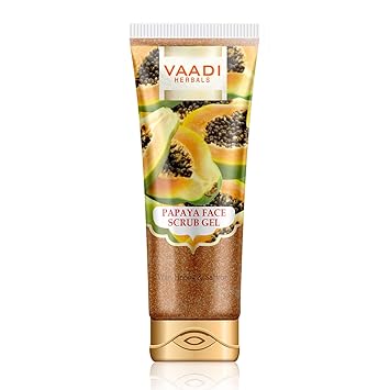 Vaadi Herbals Papaya Fairness Scrub Gel with Honey and Saffron, 110g x 2 - image, photos