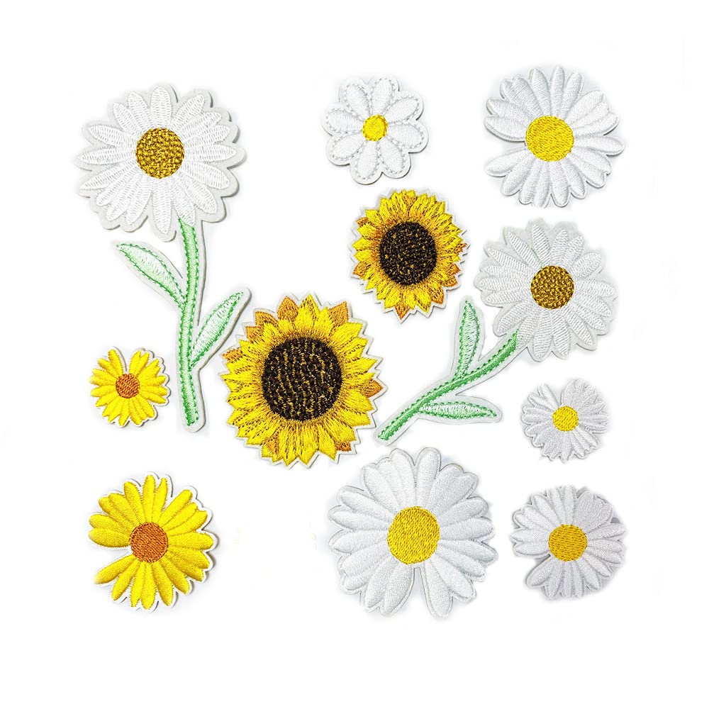 APER Sunflower Cute Patches,Embroidered Daisy Flower Patch with Sewing Kit for DIY Decoration TShirt Backpack Hoodies Shoes Bags Jean