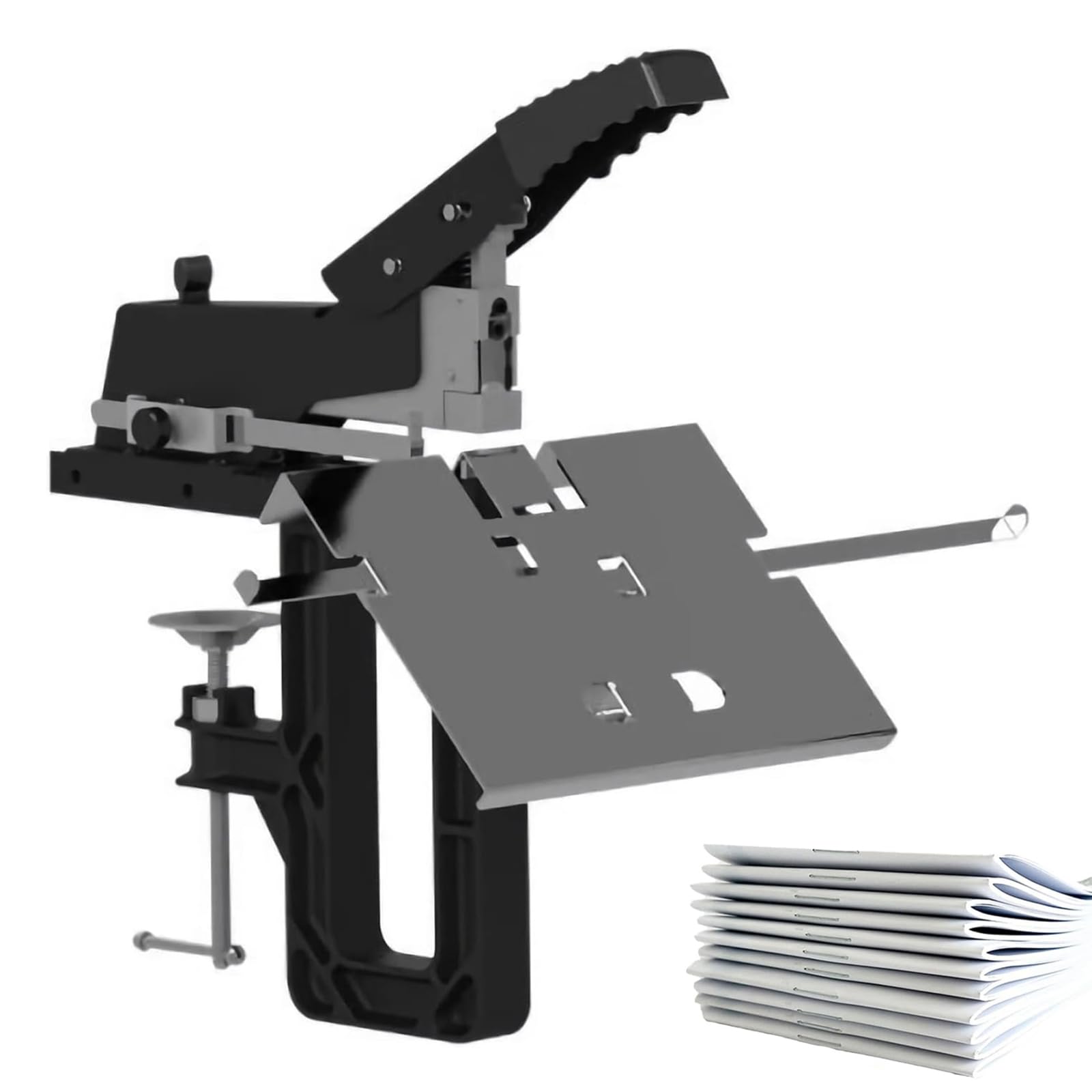 Manueller flacher Sattelhefter, Buchbindemaschine, max. 6,5 mm Dicke, schnelles Umschalten, flacher Sattel, genaue Größe für Hefte, Dokumente, Leder