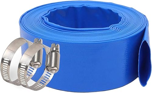 Eastran - Manguera de retrolavado azul de 3 pulgadas de diámetro x 50 pies para piscinas, 5 pulgadas de ancho cuando la manguera de piscina está