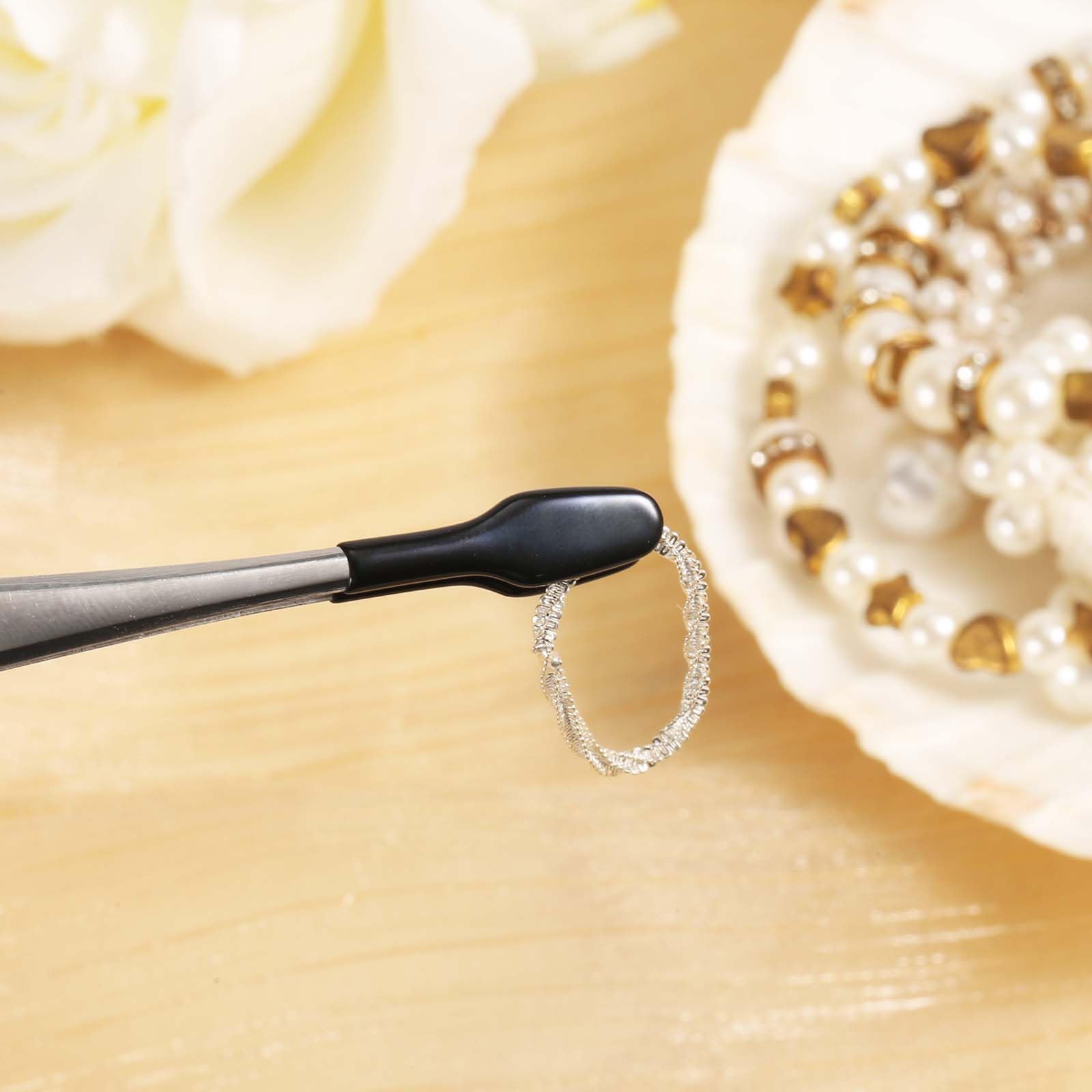 Lot De 3 Pinces à épiler Avec Pointes En Caoutchouc Avec