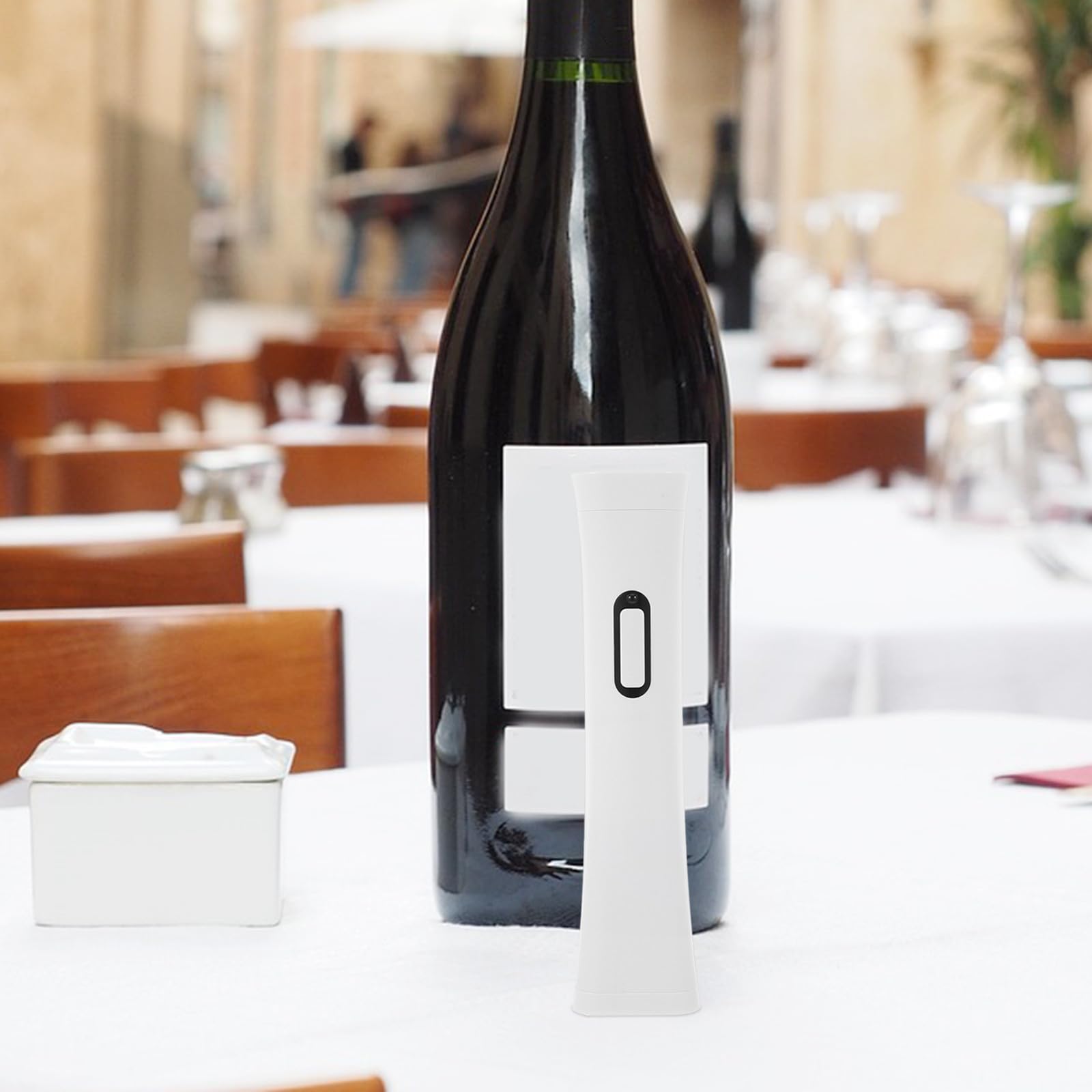 Abridor de Vino Eléctrico Blanco Abs, Compacto y Portátil