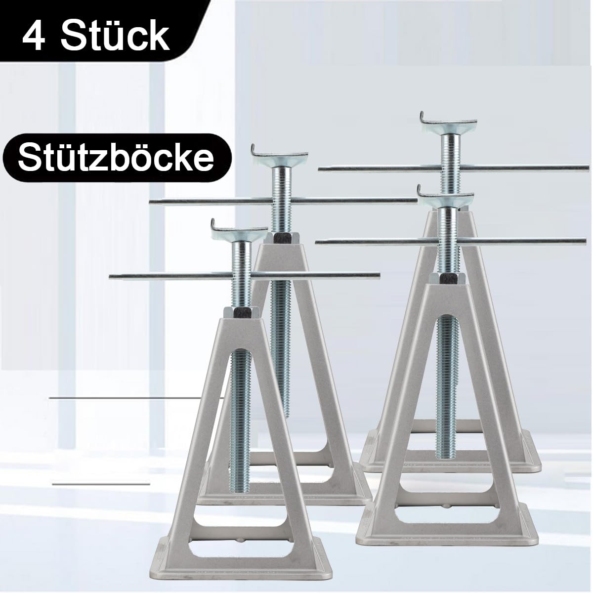 4 Stück Caravan-Unterstellbock, Wohnwagen-Stützbock Alu Stützbock
