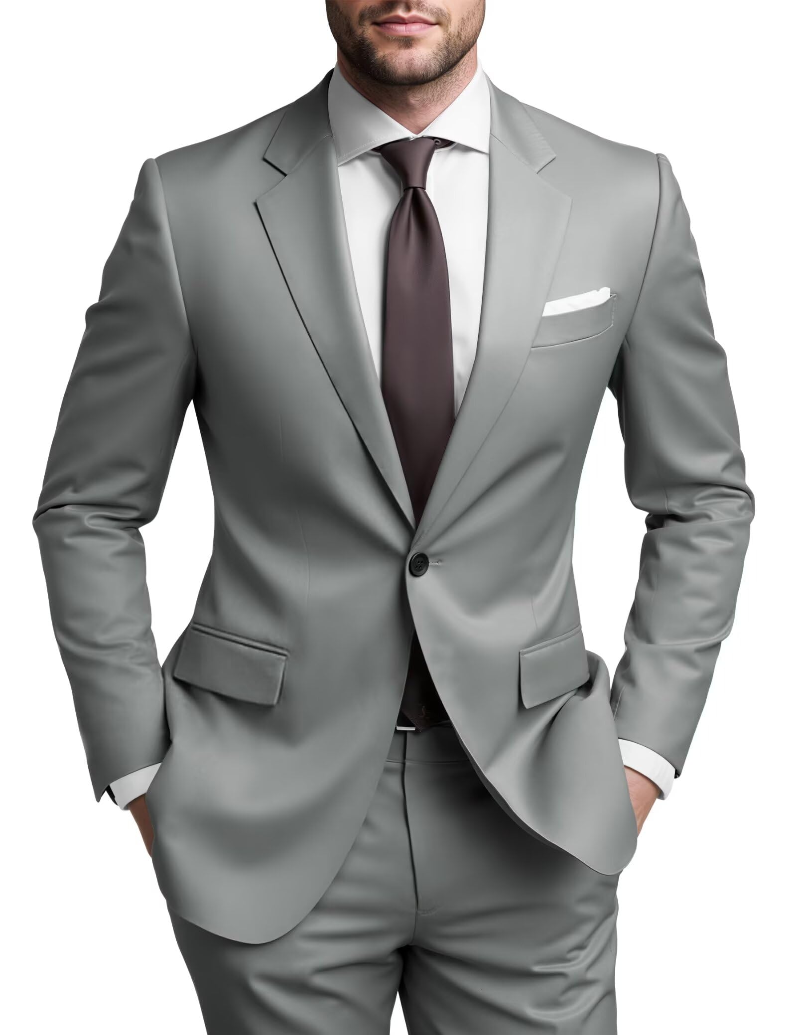 SHUZHXLZANGY Mens Suits Regular Fit 2 Piece Suit for Men Wedding Prom Business Formal Suit