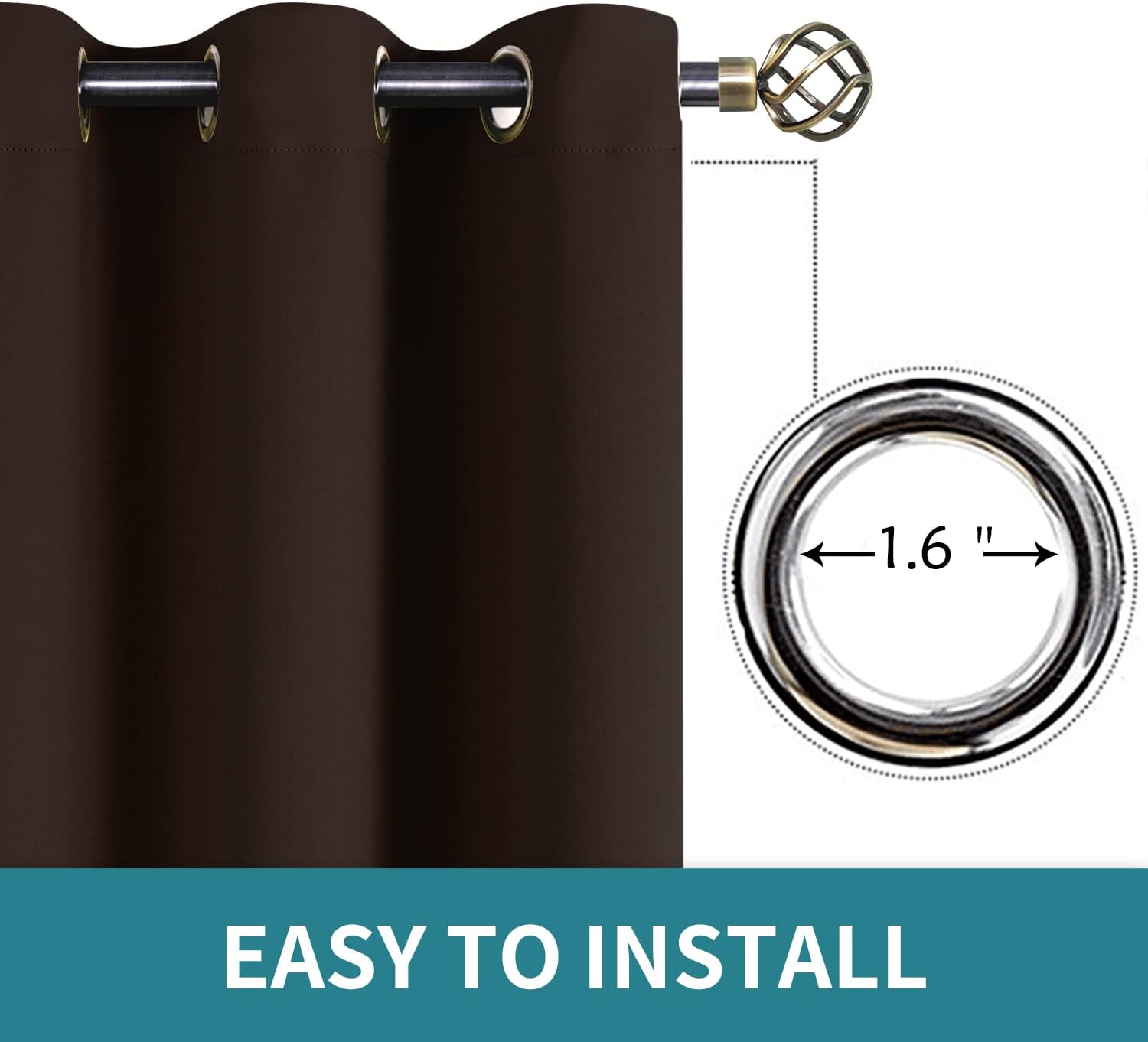 BGment Brown Sliding Door Curtain 84 Inches Long, Wide Room Divider Privacy Curtain for Bedroom, Thermal Curtain for Glass Door Room Darkening Noise Reducing, 1 Panel, Each 100 Inch Wide