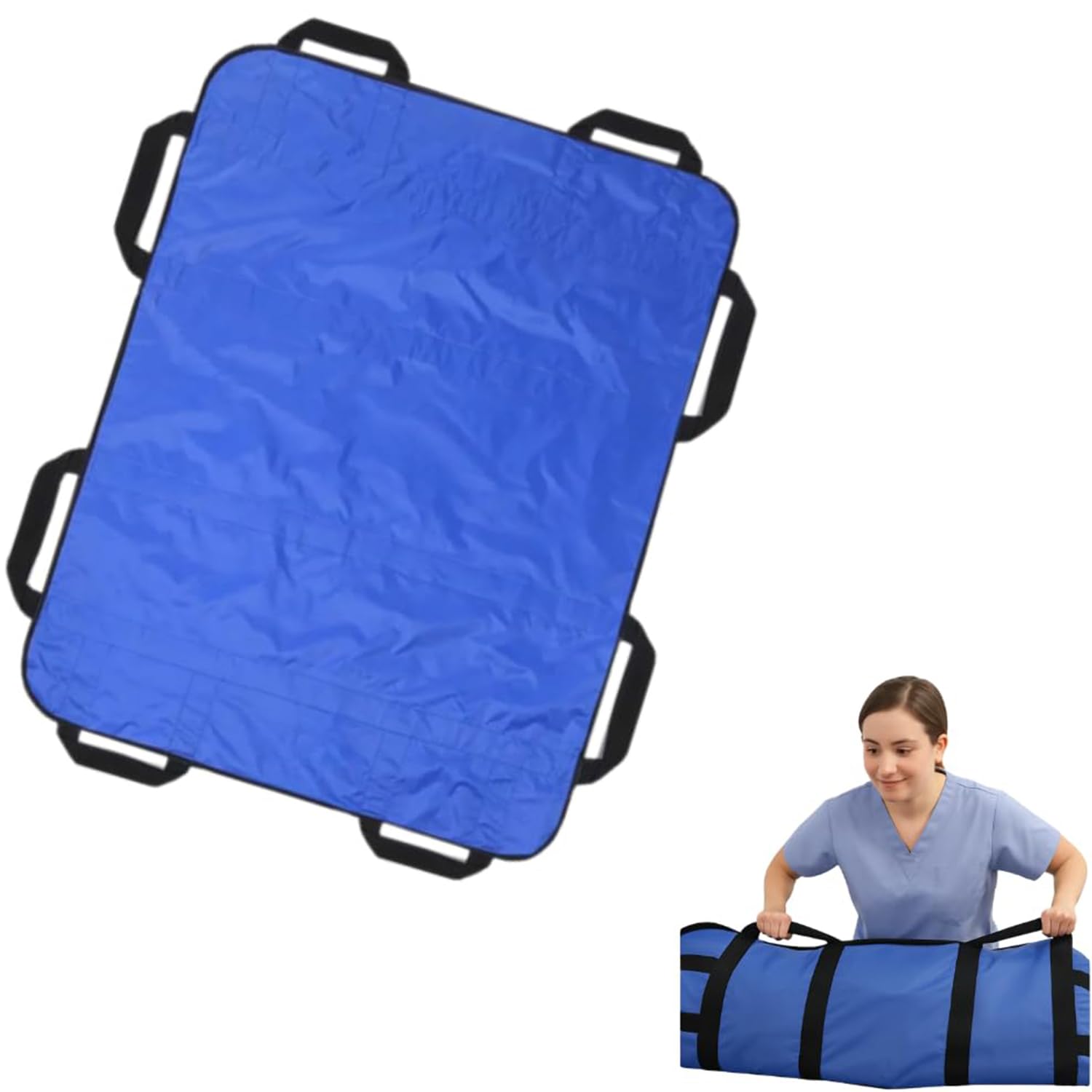 Tabla De Transferencia De Pacientes, Sábana Deslizante Para Pacientes, Tabla De Transferencia De Pacientes Reutilizable Lavable, Manta De Transferencia Para Mover y Levantar Pacientes (azul)