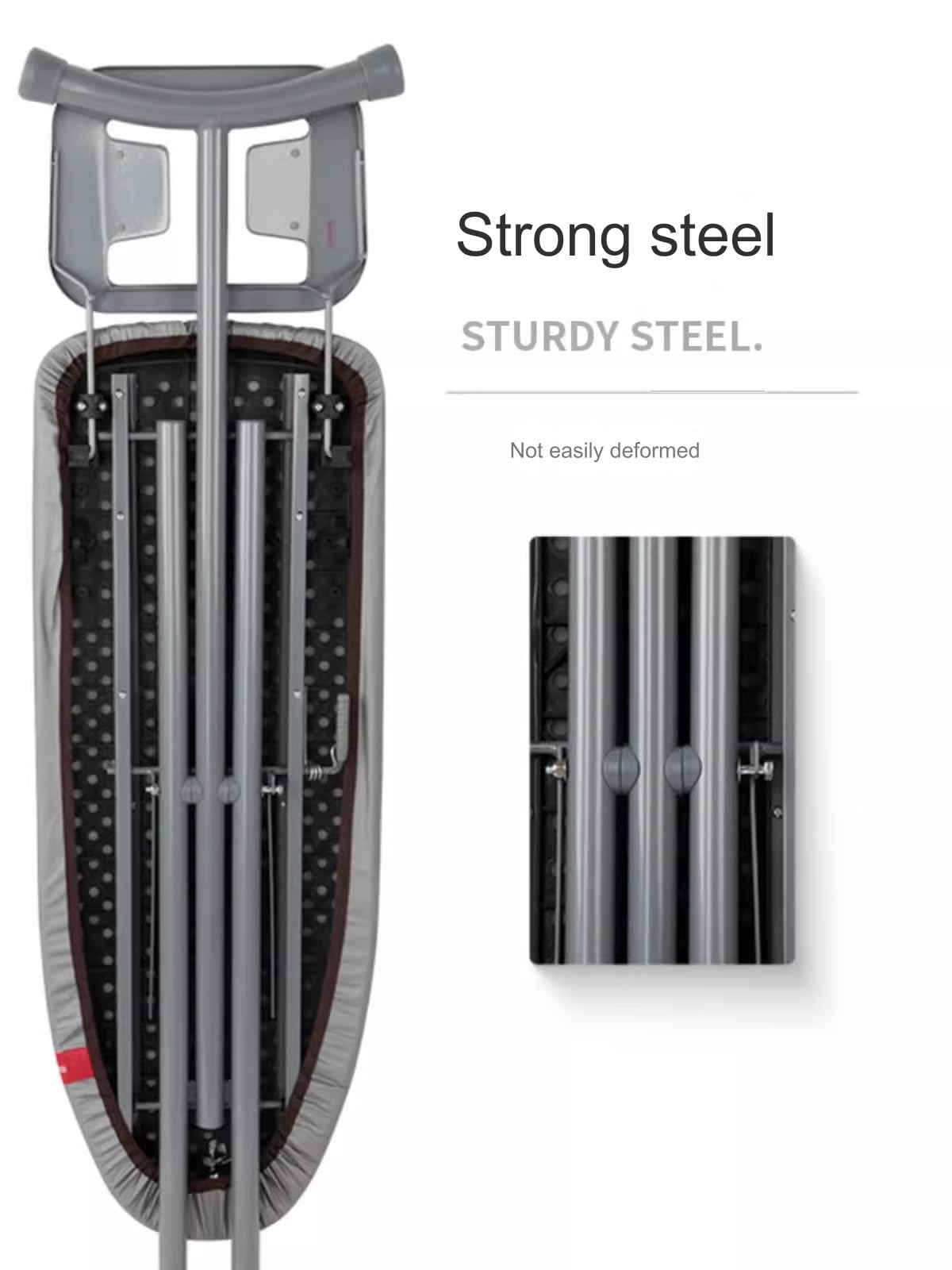 Tabla de planchar portátil, diseño de mesa plegable con cubierta térmica, patas antideslizantes, marco de metal resistente, ideal para uso en el hogar o dormitorio