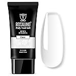 ROSALIND 2 oz Clear Poly Nail Gel - Professional Nail Extension Gel for Long Lasting DIY & Salon Nails, Quick Dry UV/LED Light Cured Transparent Builder Clear Gels Base