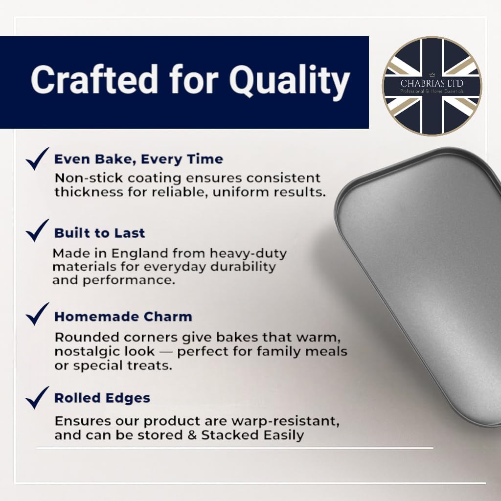 Great British Bakeware Non Stick Oven Baking Tray Roasting Small Twin Pack 24.1 x 16.5cm, Cooking, Oven Safe to 220°C, PFOA BPA Free Cookware, Baking Trays, Shallow, Made in England