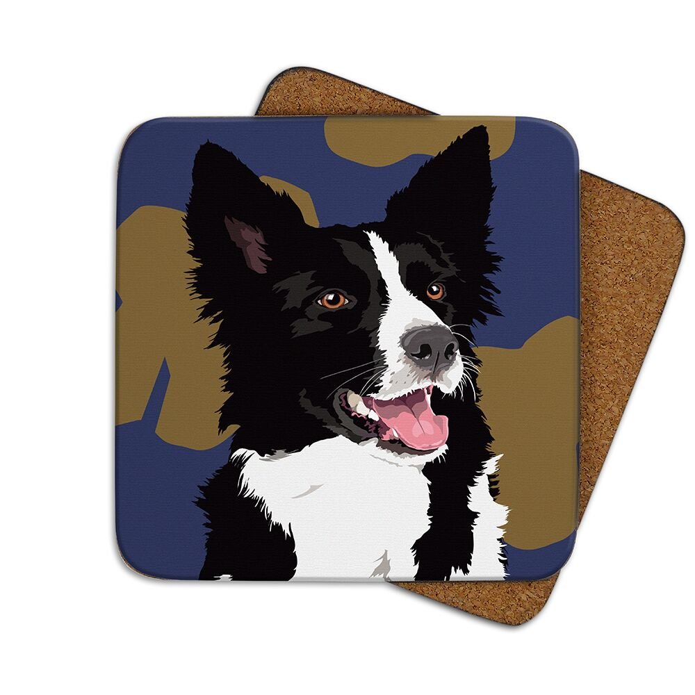 Leslie Gerry Animal Collection Border Collie Coaster