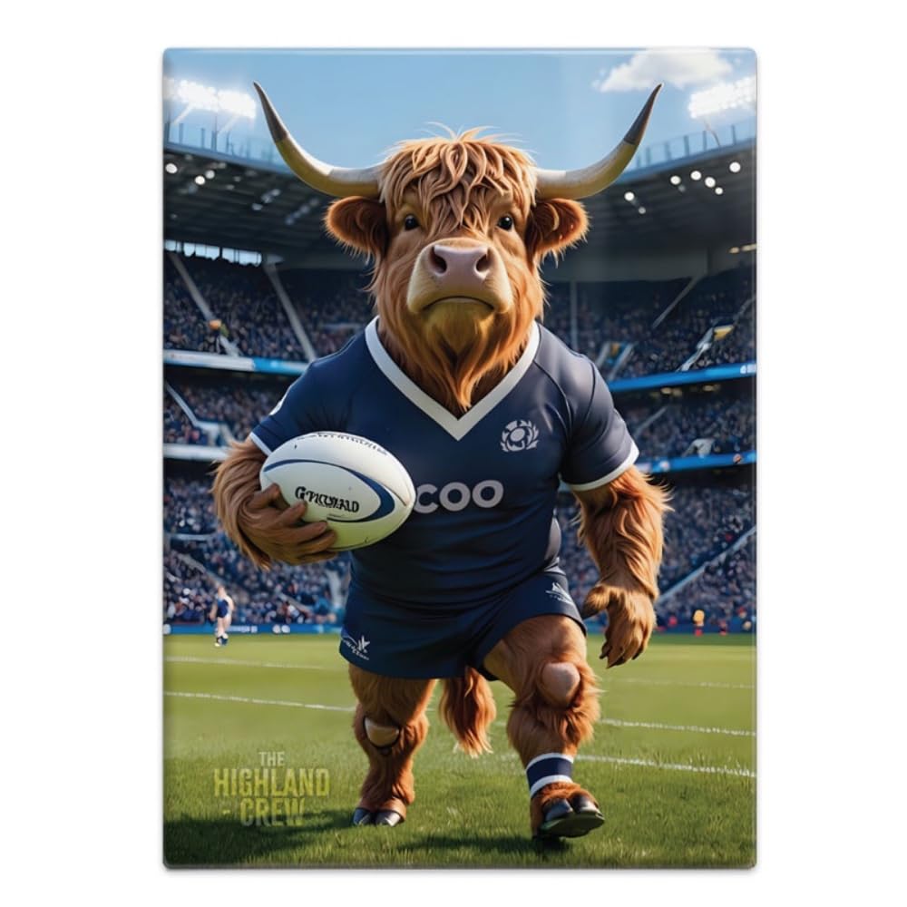 The Original Metal Sign Rugby Bull Fridge Magnet (65 X 90 Mm) - The Highland Crew