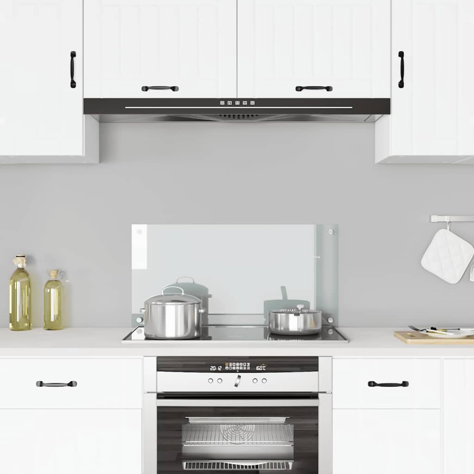 Gecheer Paraschizzi per cucina, trasparente, 80x40 cm, vetro temperato, per piano cottura