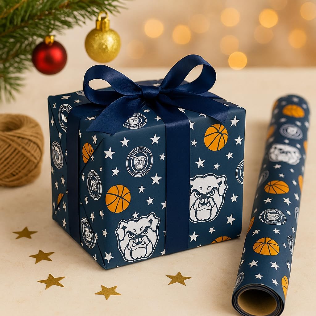 ONDEMAND FAN NCAA Wrapping Paper with Mascot Madness design (Butler Bulldogs,Wrapping Paper 30" x12')