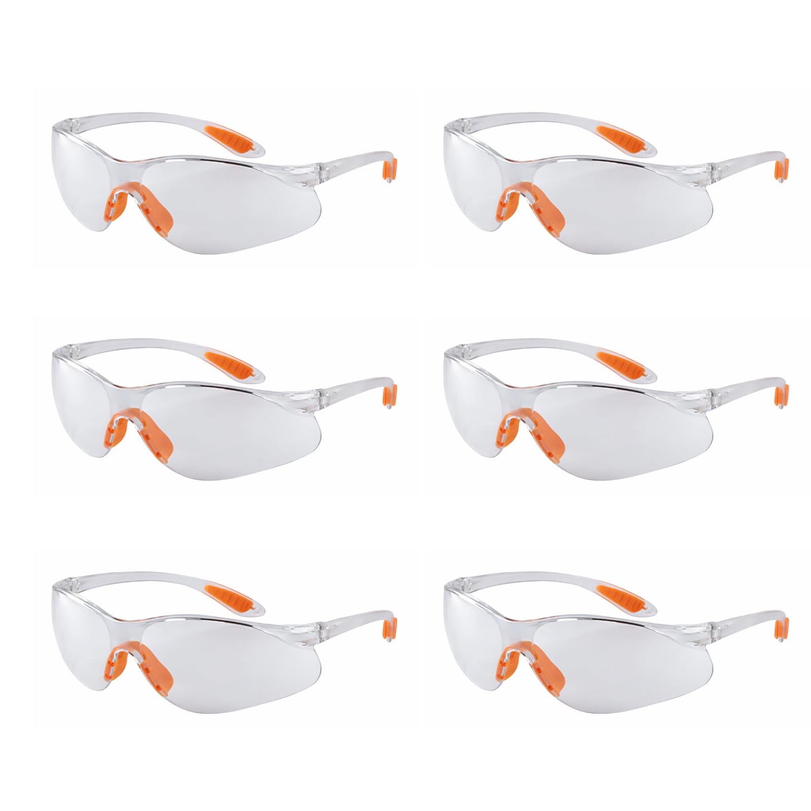 ErShiPing 6 Pcs Protective Glasses Safety Glasses for Work, Eye Protection Glassess, Clear Safety Goggles, Anti Fog Anti Scratch Protective Goggles for Construction Laboratory Welding Spectacles