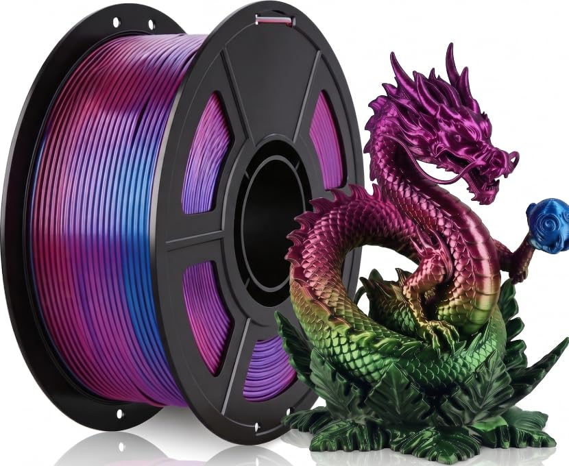 Image of Silk PLA 3D Printer Filament 1.75mm Filajoy3D 3D Printing Filament 250g Dimensional Accuracy + /- 0.03mm for Most FDM 3D Printers,Red Blue Green
