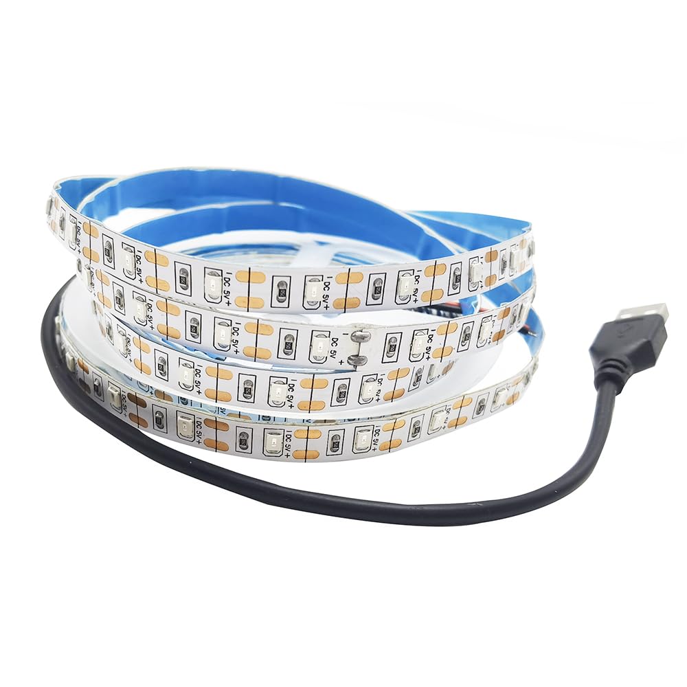 Vrabocry USB LED Strip Light Red 5V USB Powered 16.4ft/5M 300LEDs Flexible SMD2835 No-Waterproof IP20 LED Tape Lights for TV Background Lighting Tape Home Decor Lamp - Image 2