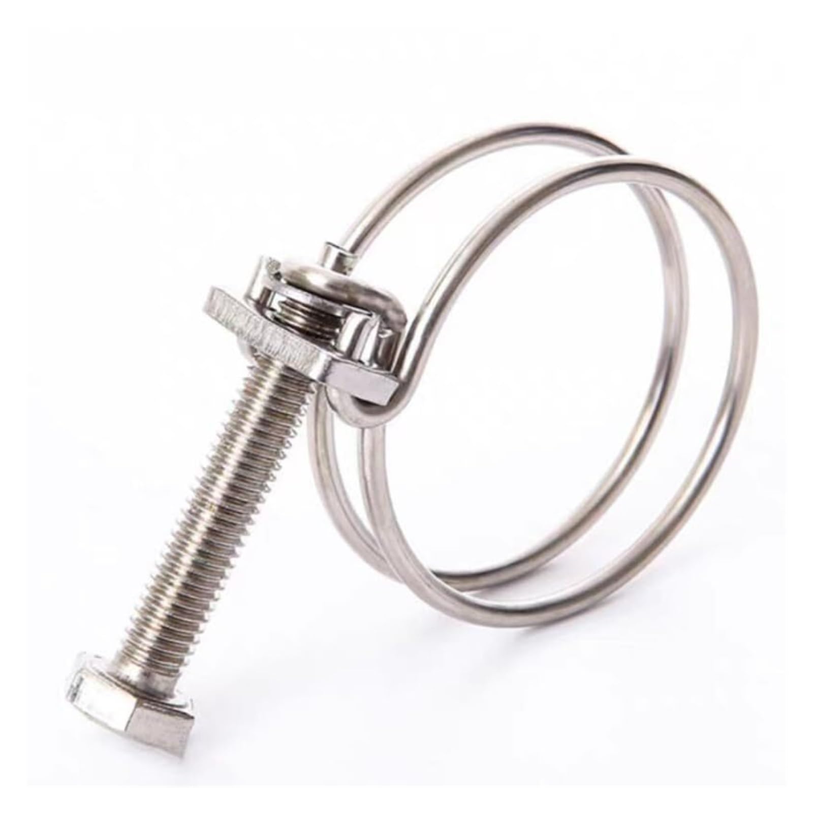 Ydhsikk One Color Double Wire Hose Clamp, Adjustable 304 Stainless Steel Double Wire Hose Clips Multiple Sizes(103-110 X 3 (1Pcs))