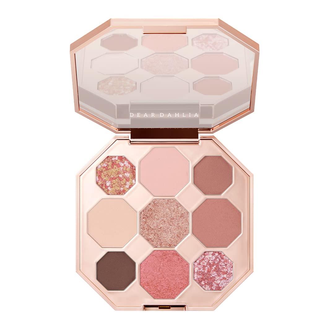 DEAR DAHLIA Secret Garden Palette (Tea Party) - Long-Lasting, Blendable Eyeshadow. 9 Shades with Matte, Shimmer & Glitter Finishes. Vegan & Cruelty-Free