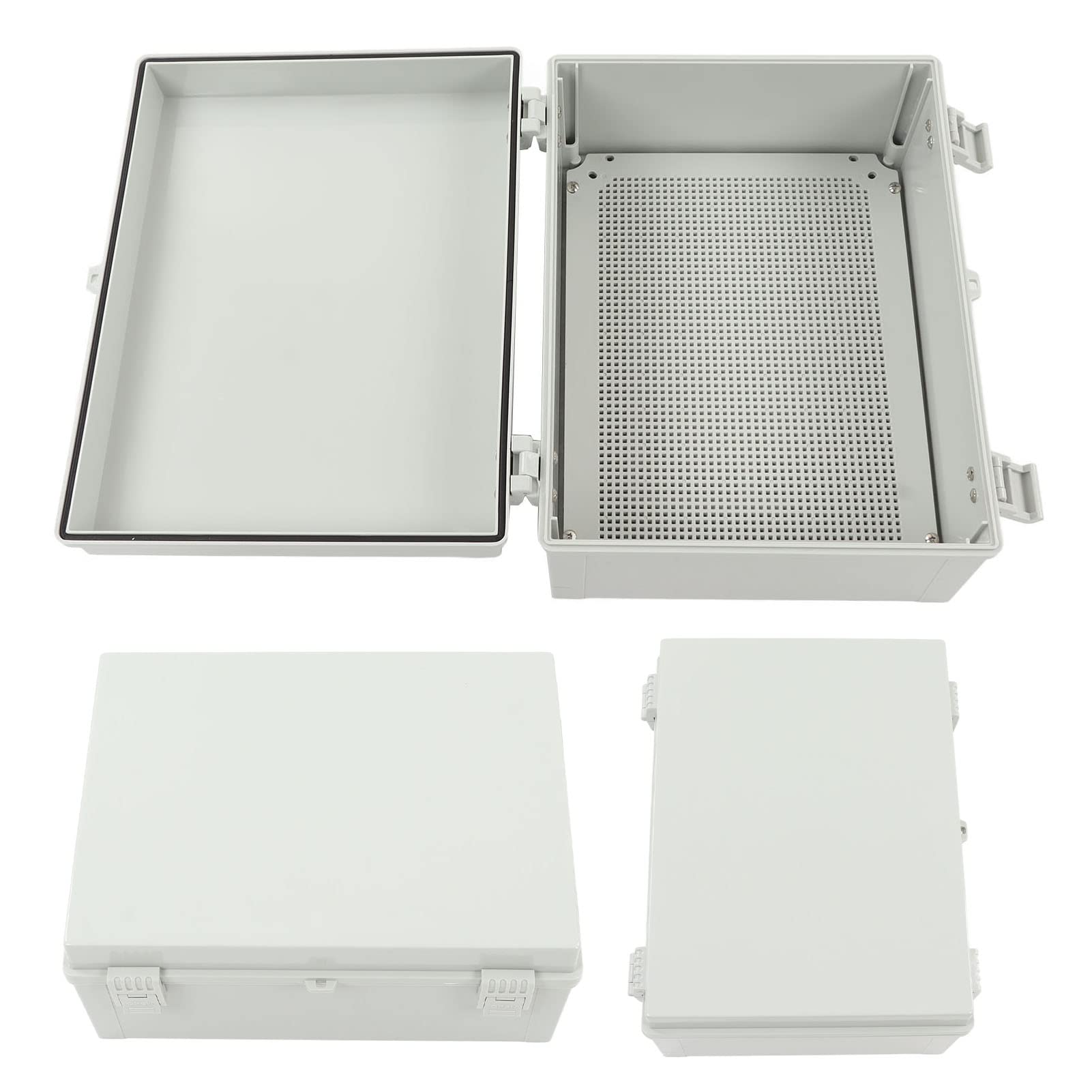 Junction Box impermeabile IP67 cardini elettriche, scatola elettrica per giardino Abs grigio 15,7 x 11,8 x 6,7 pollici