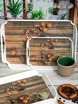 Servewell Tray Set 3 pc Elegant - Walnut