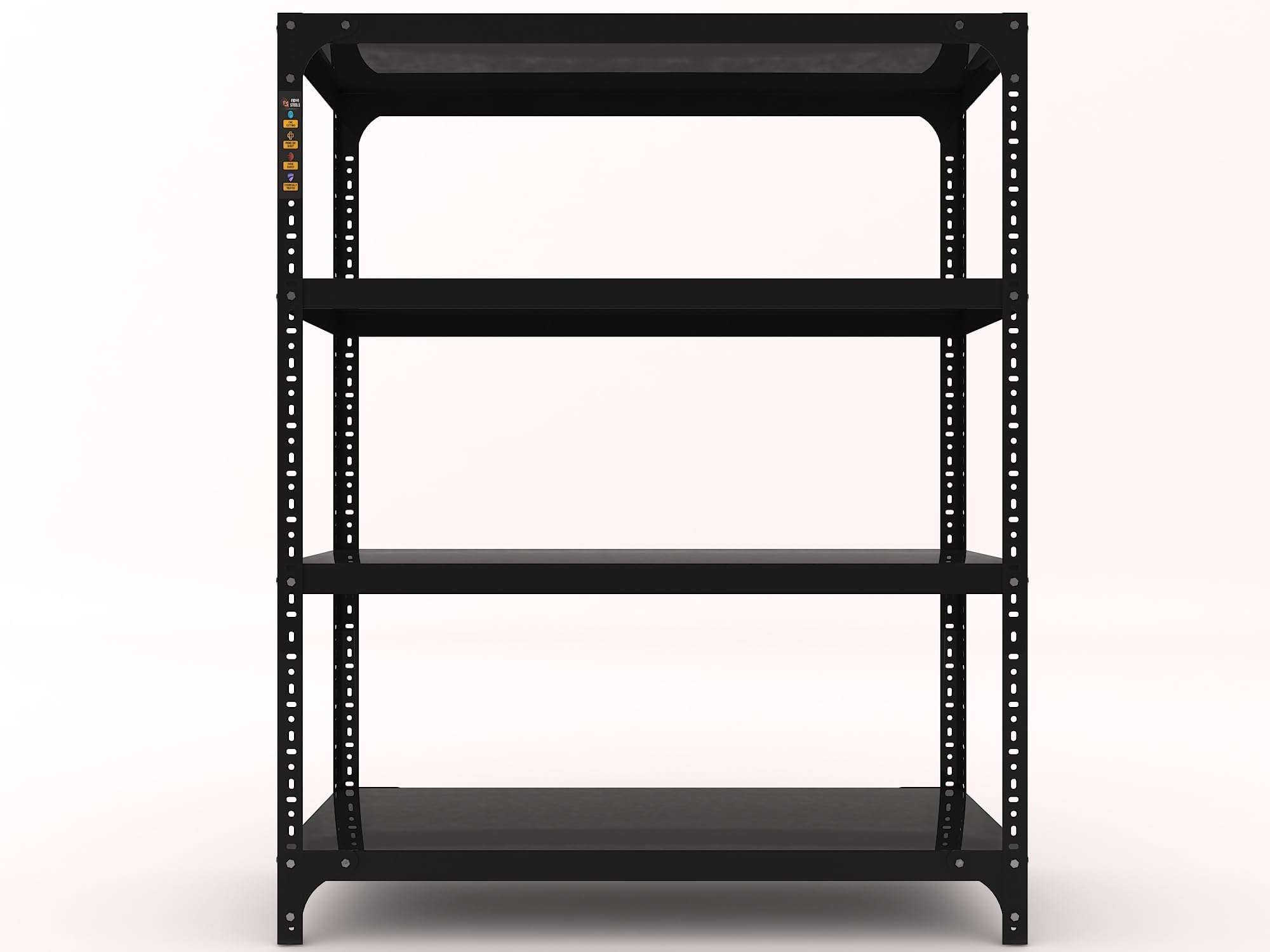 FIDVI® Space Saving Iron Metal Rack Adjustable Section Rack & Shelves Industrial Storage Shelving Unit 12x29x36 Inches 4 Shelf 24 Gauge Shelf 18 Gauge Angle (Black) Pack of 1-image-4