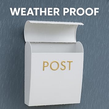 Assorted Collections White Post Box Wall Mounted Letterbox with Easy Access No Lock for Outdoor Use Weatherproof And Durable Mailbox Easy Installation Strong Construction Perfect for Homes and Offices