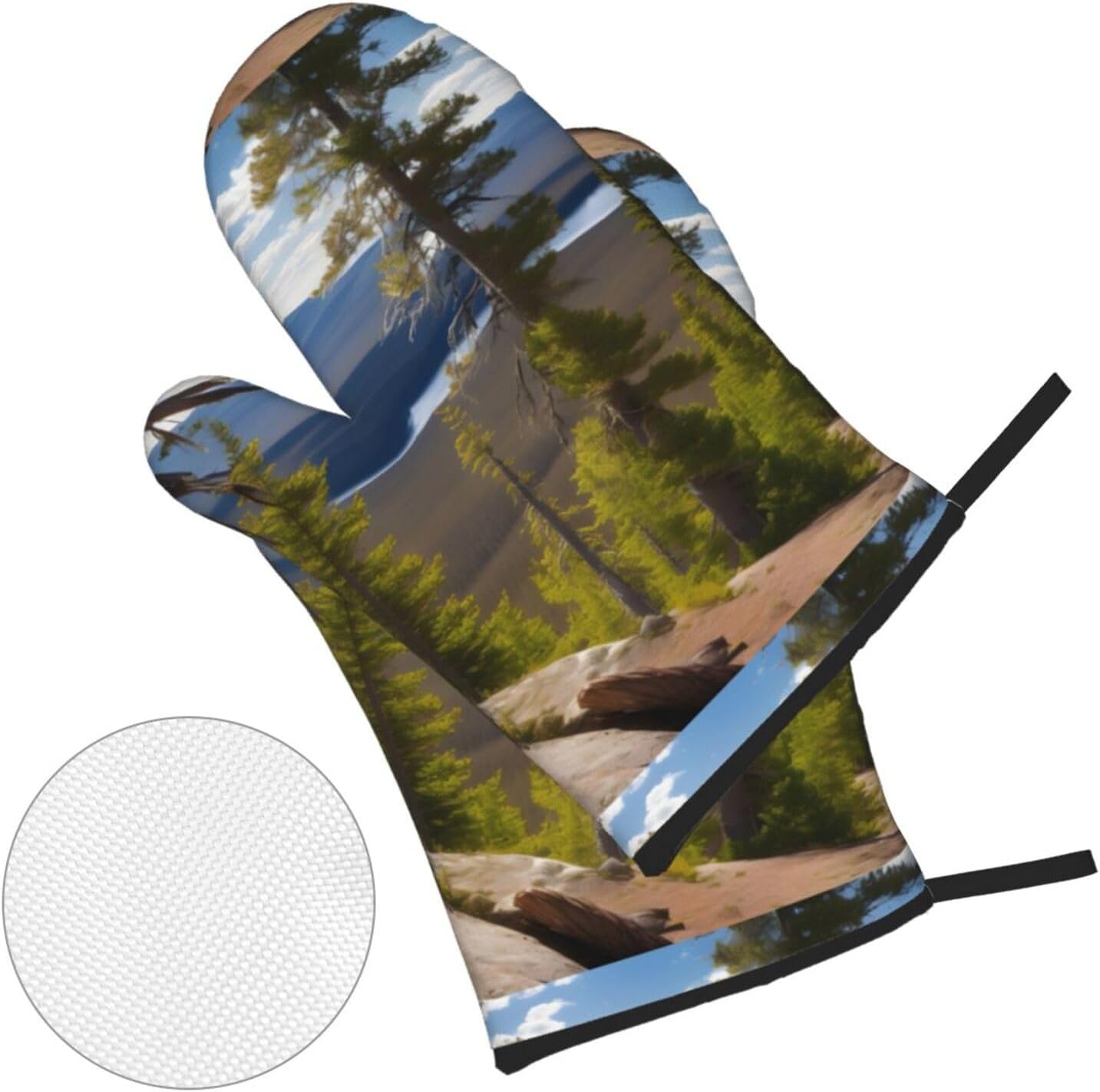 Moose Mountain Pine Tree print Kitchen baking four piece set, fit for cooking and baking, oven, microwave, and outdoor barbecue