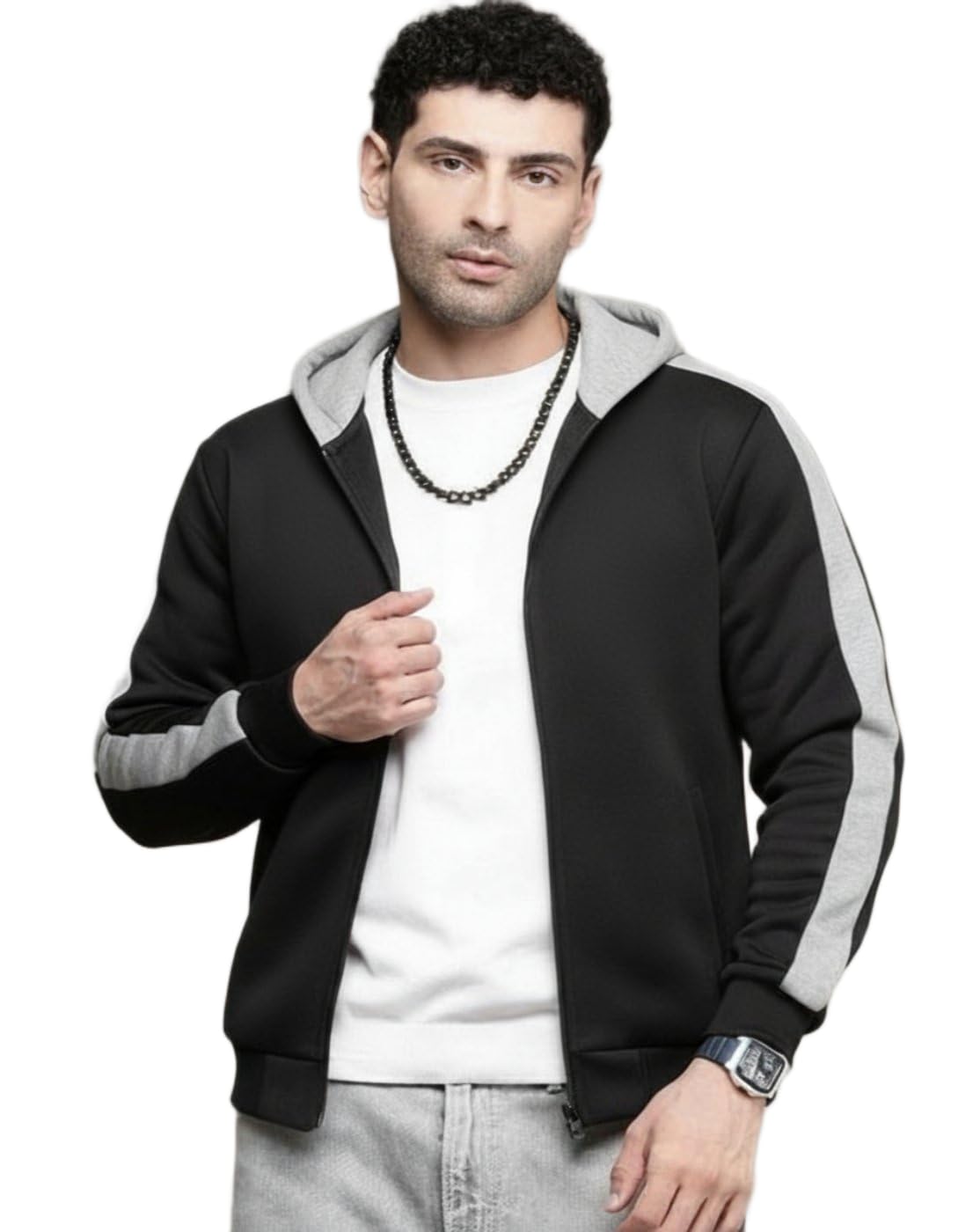 maykr Men's T-Shirt | Gym Wear | Men’s Teeshood for Cold Weather |Casual Full Sleeve T-Shirt Hood |Trendy Soft Fabric Outerwear for Daily Use | 3-picture-50