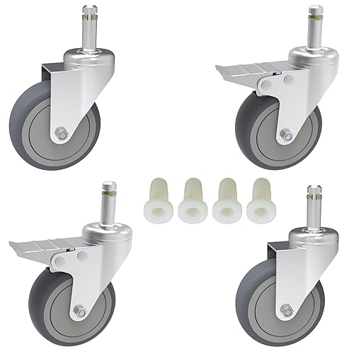 Rueda giratoria de 3 pulgadas, rueda de goma de 716 pulgadas de diámetro, ruedas de repuesto TPR resistentes para mopa Rubbermaid, cubo, carrito,