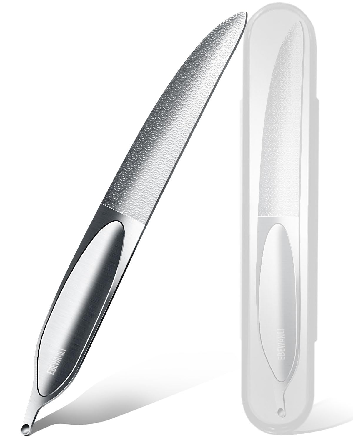 EBEWANLI Curved Nail File, 4.9-Inch Double Sided Stainless Steels Metal Nail File, Professional Toe Nail Files for Thick Nails, Heavy Duty Nail Files for Men, Women, Seniors