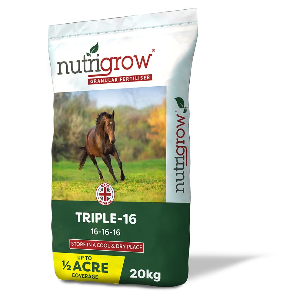Nutrigrow Triple 16 Horse & Pony Paddock Fertiliser (16-16-16) (20kg) | Covers 1100m² / Half Acre