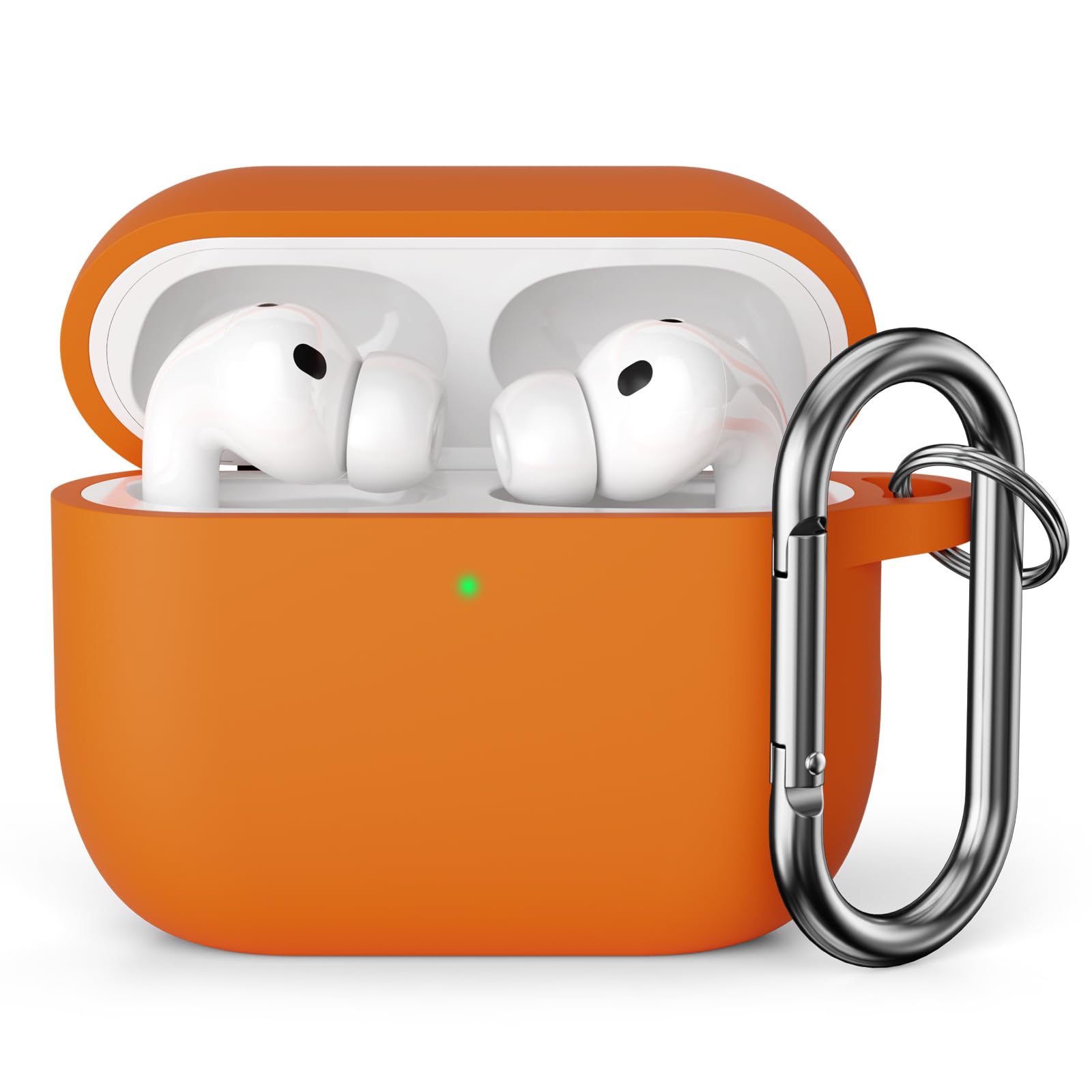 Coque AirPods Pro 3 (2025) En Silicone Avec Mousqueton - Protection LED Visible - Orange - 13
