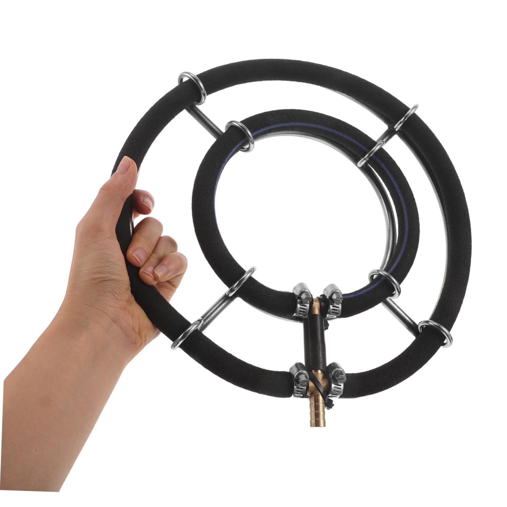 Veemoon Diffuseur d'air Rond Anneau à Bulles en Acier Inoxydable Installation Facile, Usage sous-Marin Longue Durée pour Aération pour Aquarium et Bassin